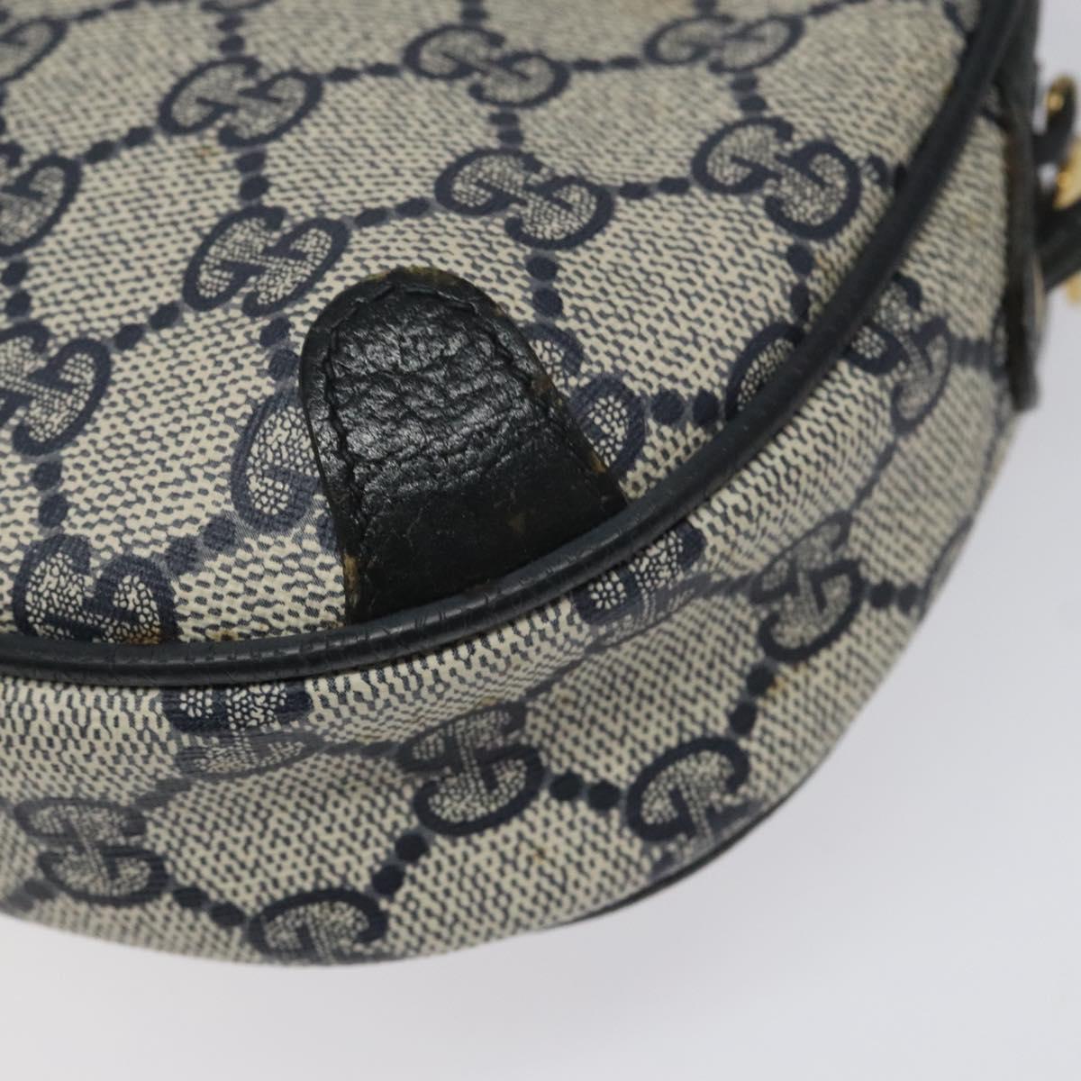 GUCCI GG Supreme Sherry Line Shoulder Bag PVC Navy Red 89 02 066 Auth 114713