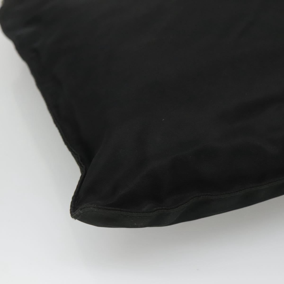 PRADA Shoulder Bag Nylon Black Silver Auth 114724