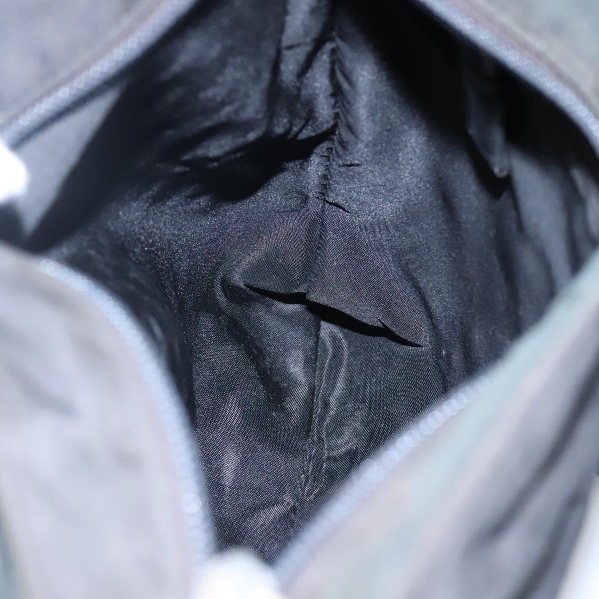 PRADA Shoulder Bag Nylon Black Silver Auth 114724