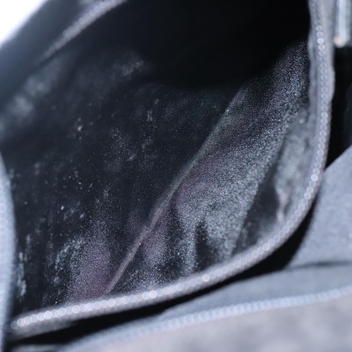 PRADA Shoulder Bag Nylon Black Silver Auth 114724