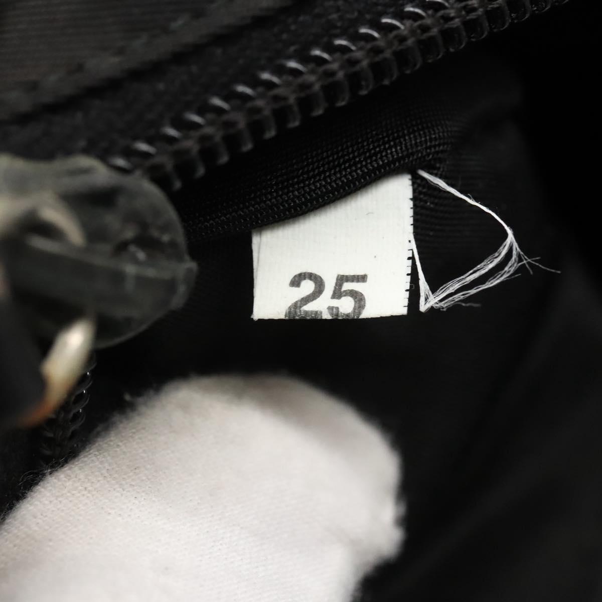 PRADA Shoulder Bag Nylon Black Silver Auth 114724