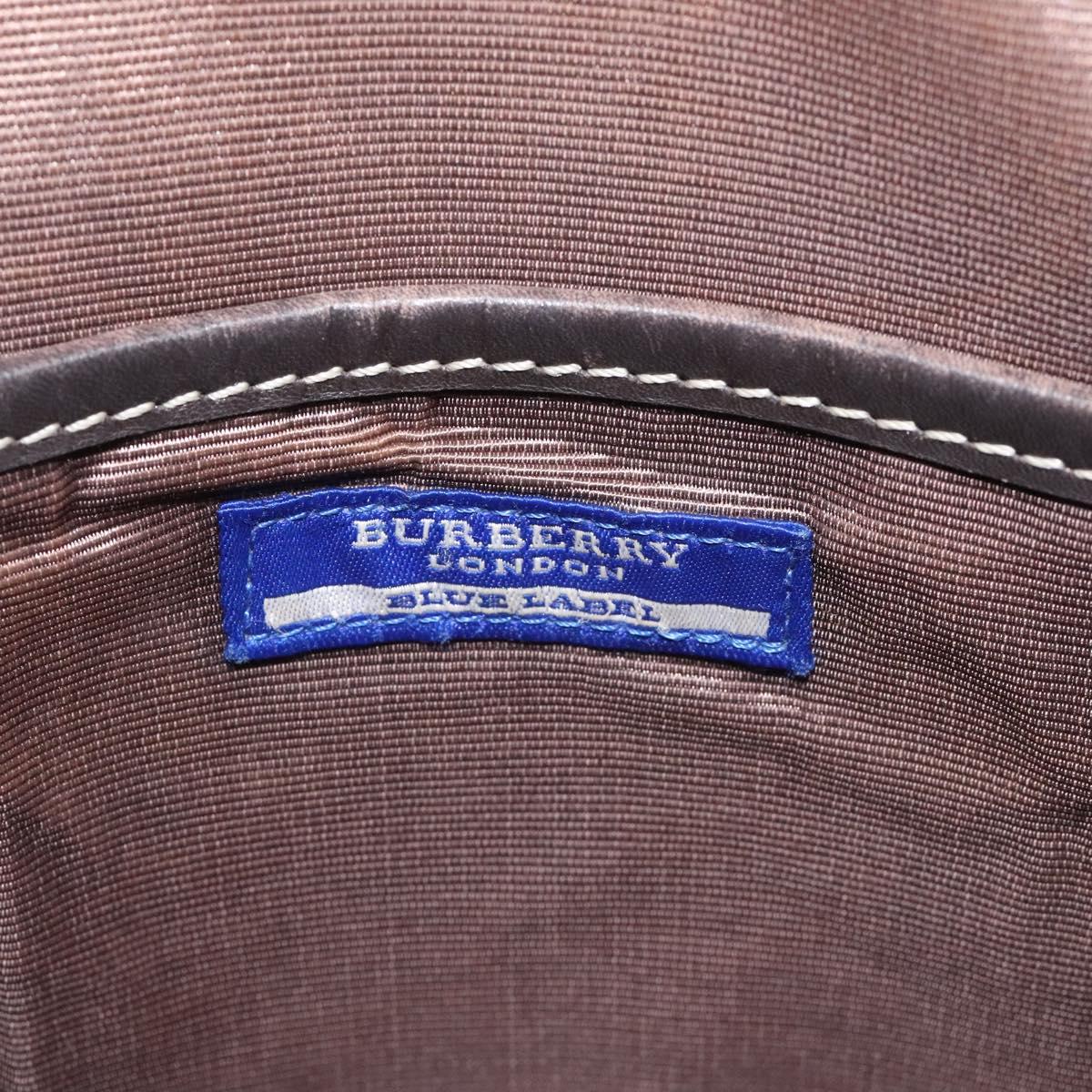 BURBERRY Nova Check Blue Label Shoulder Bag Nylon Gray Auth 114736