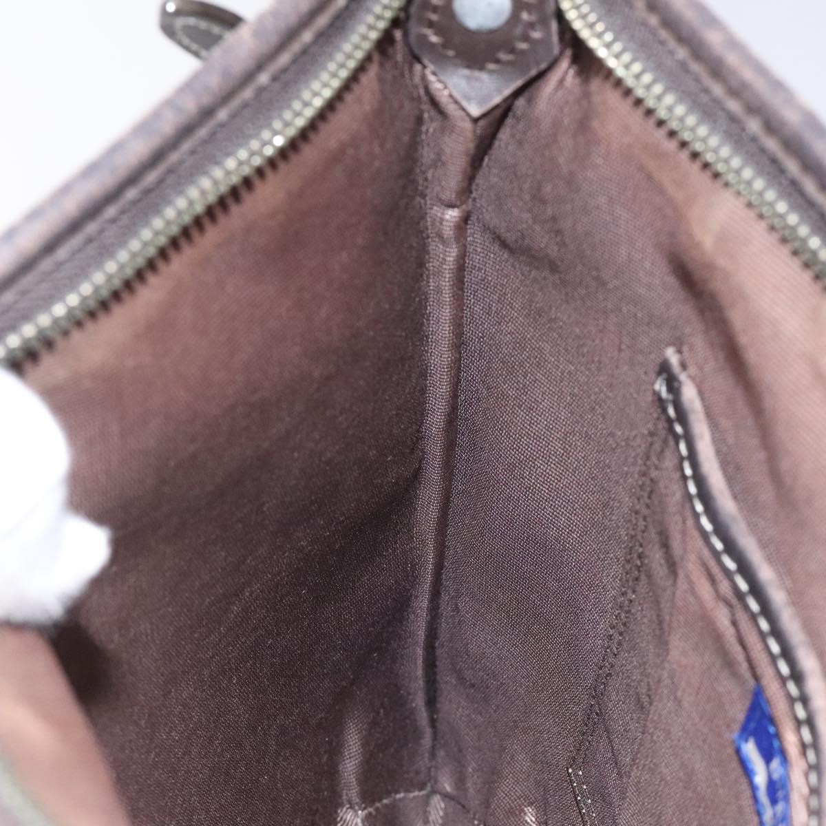 BURBERRY Nova Check Blue Label Shoulder Bag Nylon Gray Auth 114736