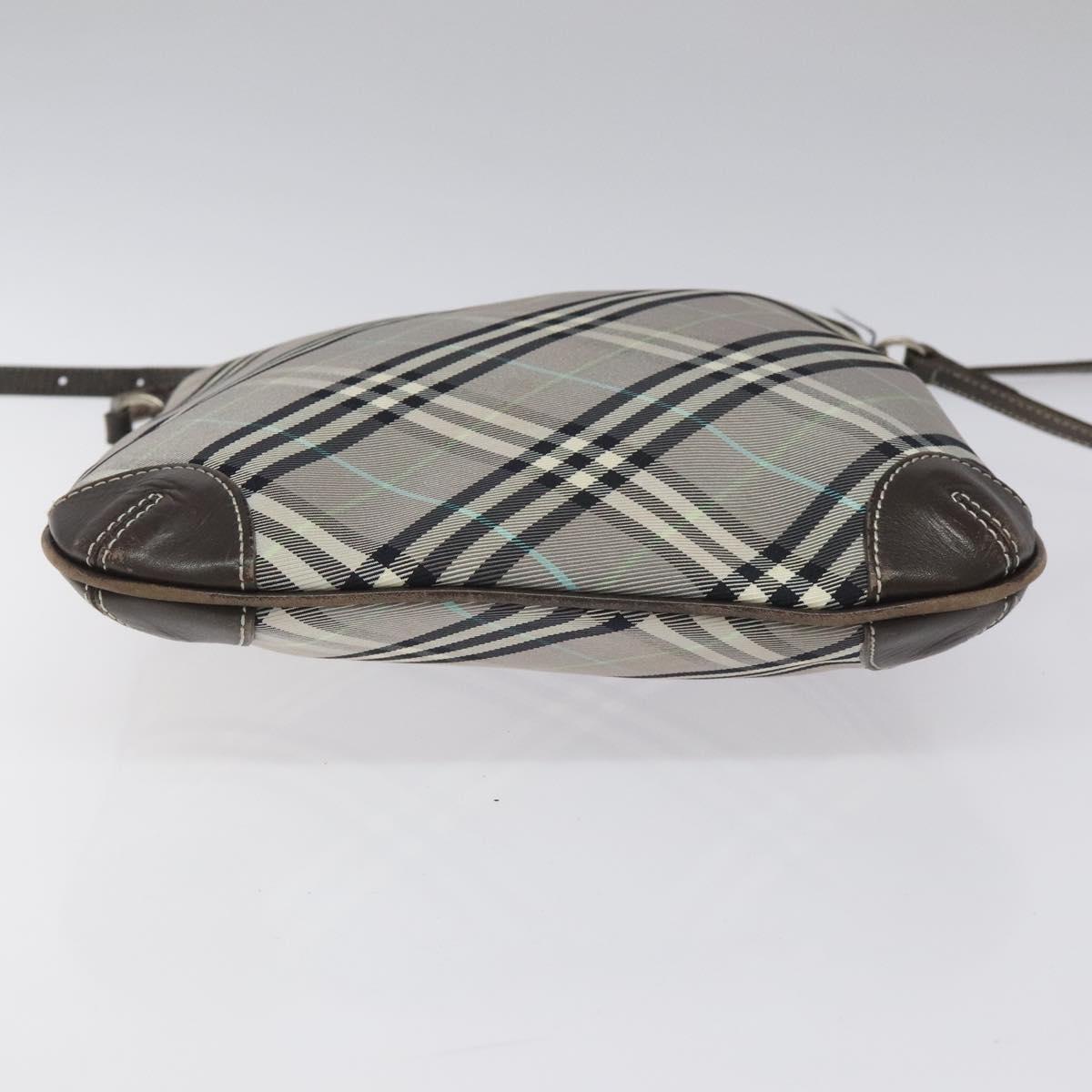 BURBERRY Nova Check Blue Label Shoulder Bag Nylon Gray Auth 114736