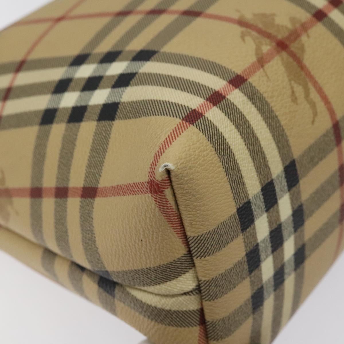 BURBERRY Nova Check Shoulder Bag PVC Beige Auth 114737