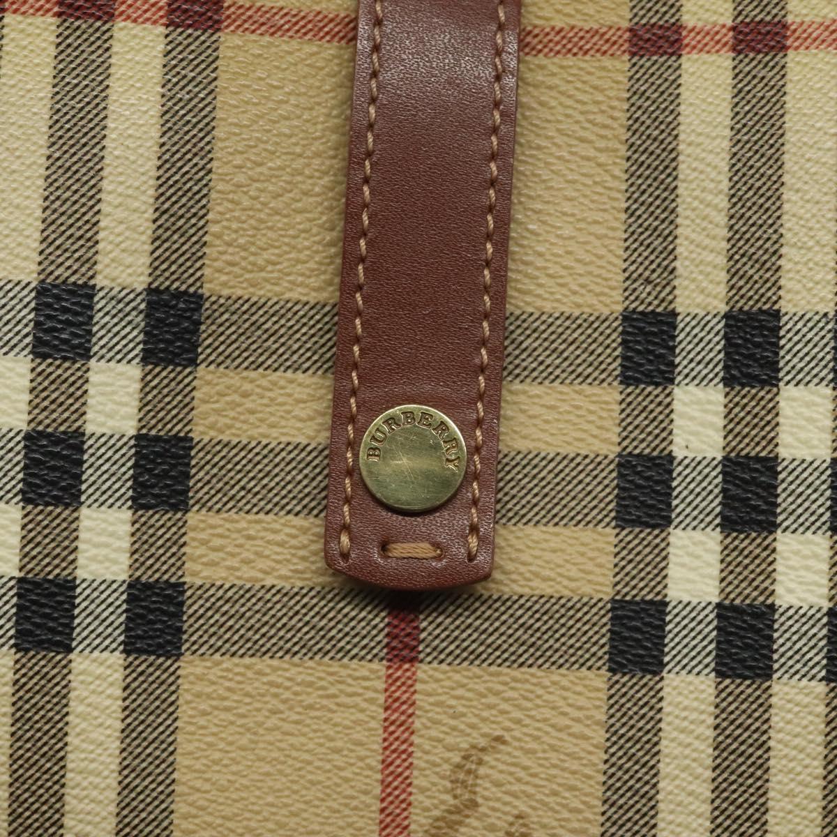 BURBERRY Nova Check Shoulder Bag PVC Beige Auth 114737