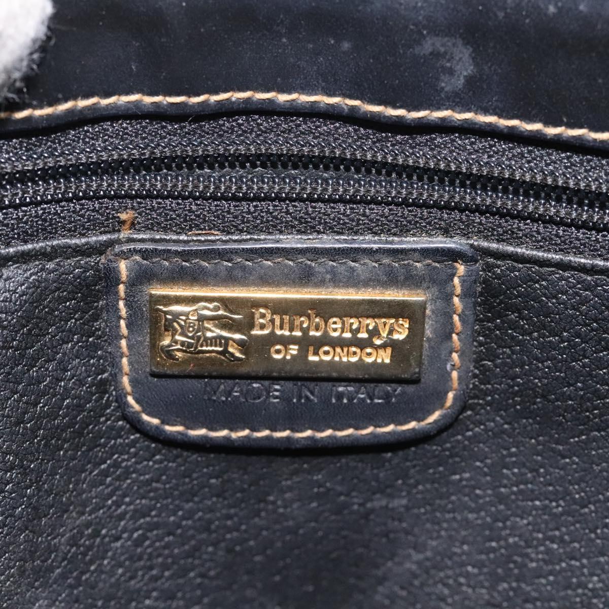 Burberrys Nova Check Tote Bag PVC Leather Beige Gold Auth 114747