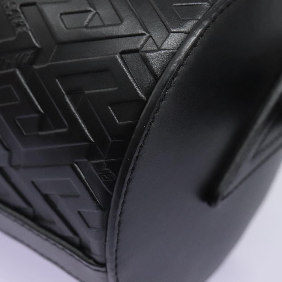 VERSACE Shoulder Bag Leather Black Auth 114763