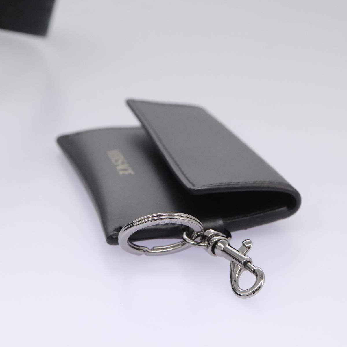 VERSACE Shoulder Bag Leather Black Auth 114763