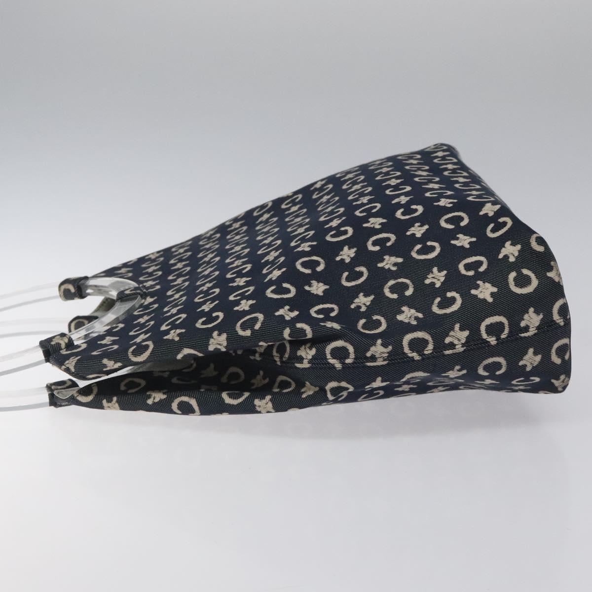 CELINE C Sulky Circle Shoulder Bag Canvas Navy Clear Auth 114765