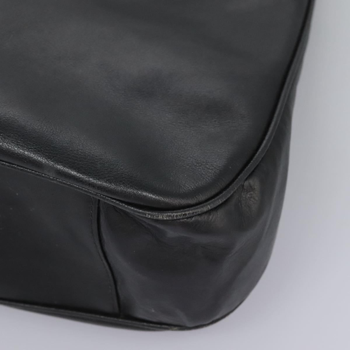 GUCCI Bamboo Hand Bag Leather 2way Black Gold 001 1781 1577 Auth 114799