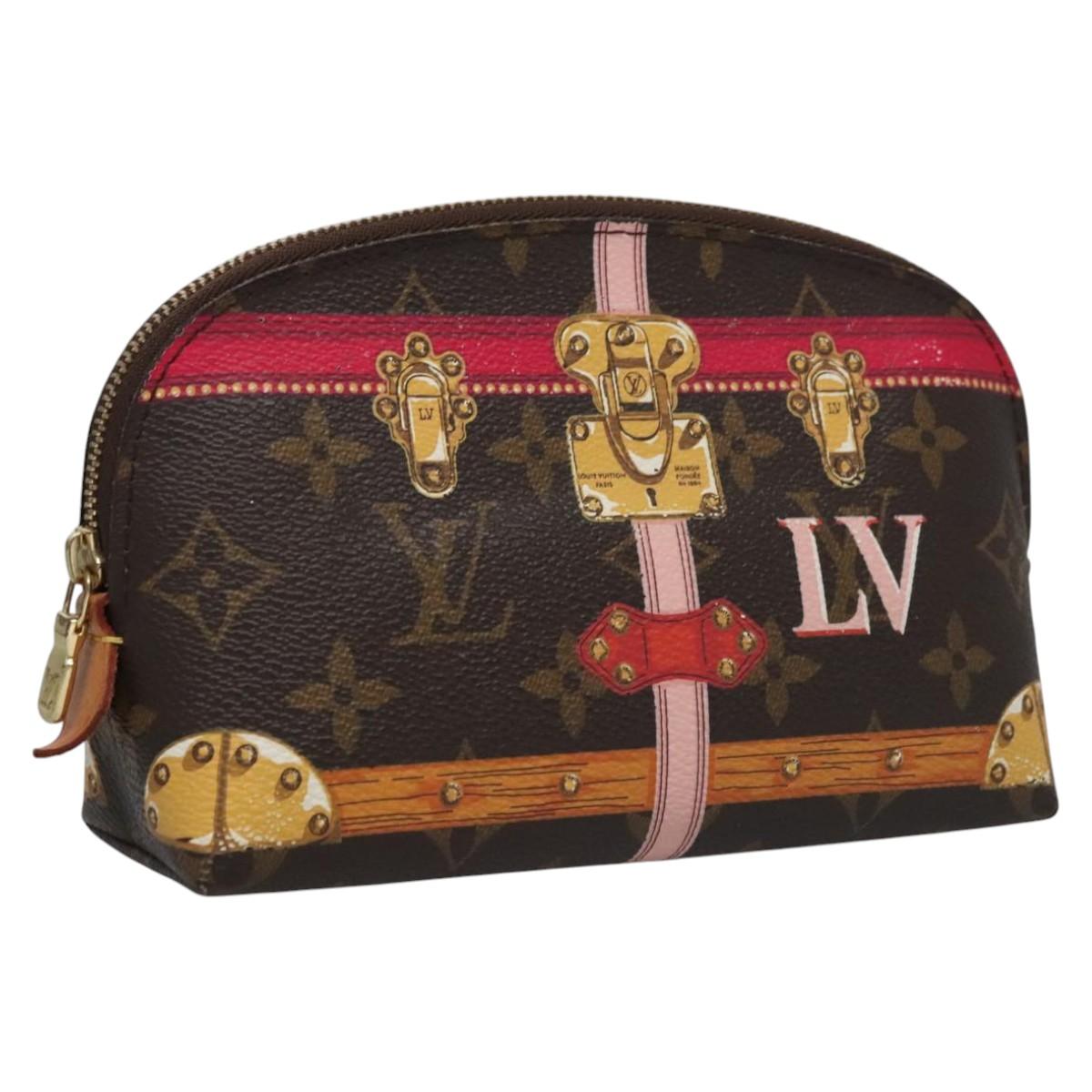 LOUIS VUITTON Monogram Summer Trunk Pochette Cosmetic Pouch M43615 Auth 114852
