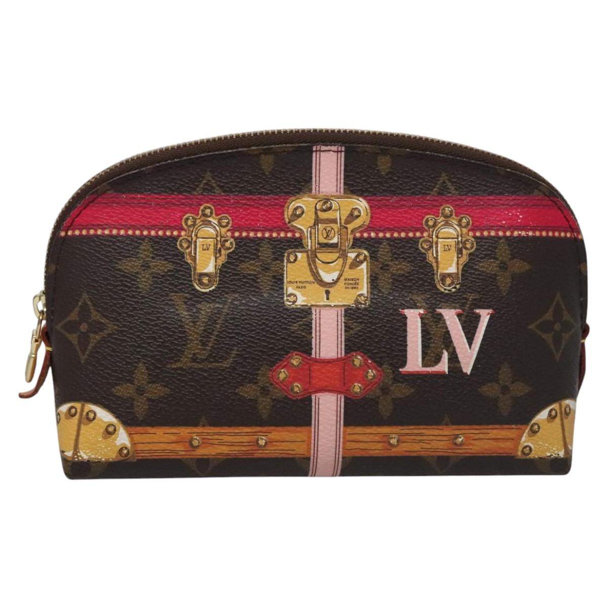 LOUIS VUITTON Monogram Summer Trunk Pochette Cosmetic Pouch M43615 Auth 114852