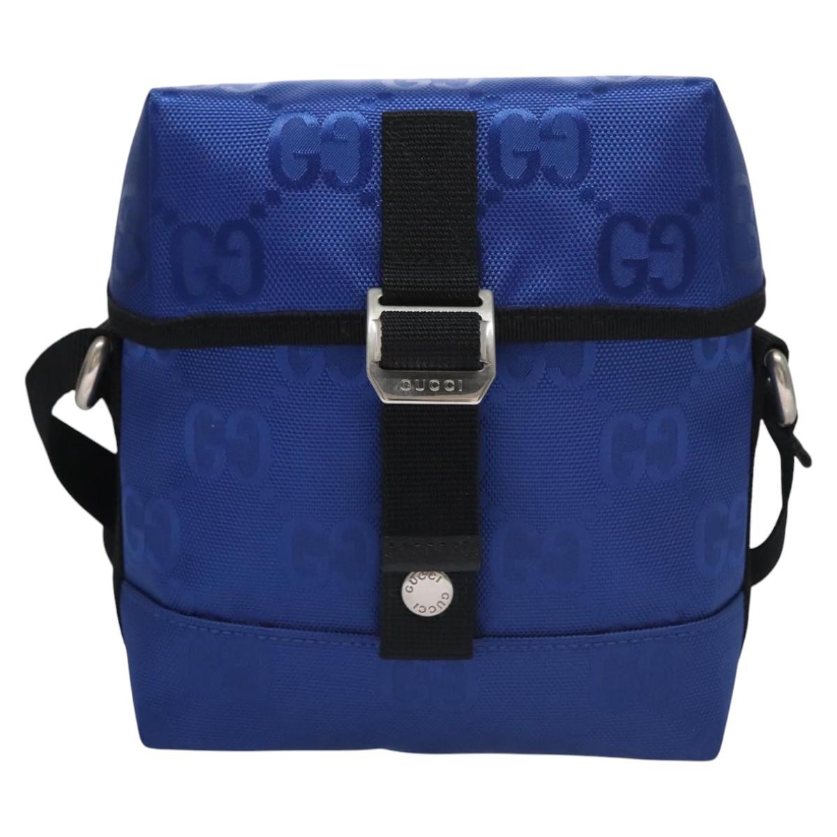 GUCCI GG Canvas Shoulder Bag Blue 643858 Auth 114858AV