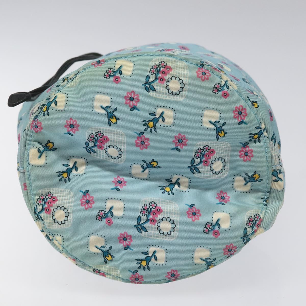 Miu Miu Pouch Nylon Light Blue Silver Auth 114880