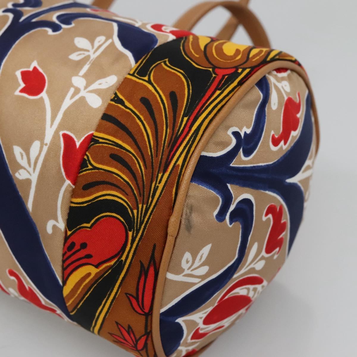 PRADA Shoulder Bag Silk Beige Gold Auth 114898V