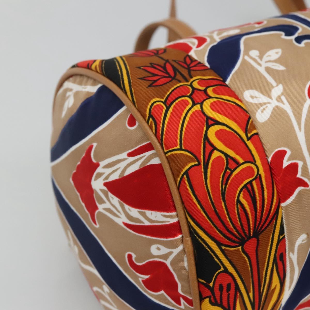 PRADA Shoulder Bag Silk Beige Gold Auth 114898V