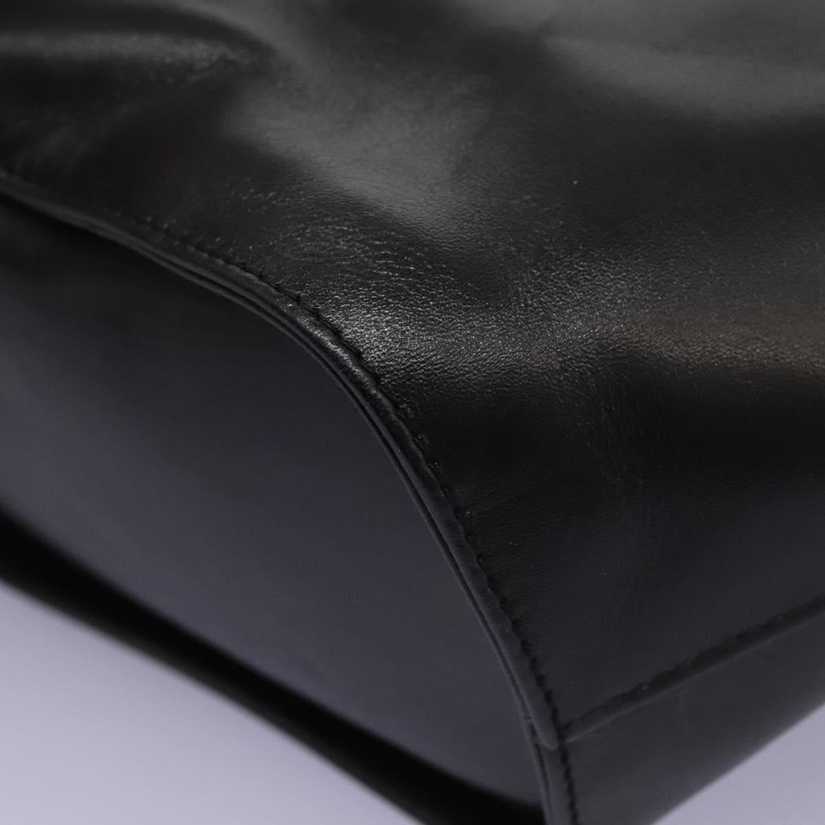 Salvatore Ferragamo Shoulder Bag Leather Black Gold Auth 114930