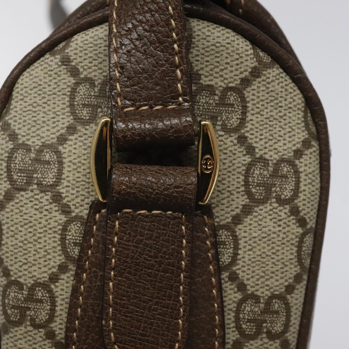 GUCCI GG Supreme Web Sherry Line Bag PVC Beige Gold 001 123 0918 Auth 115011
