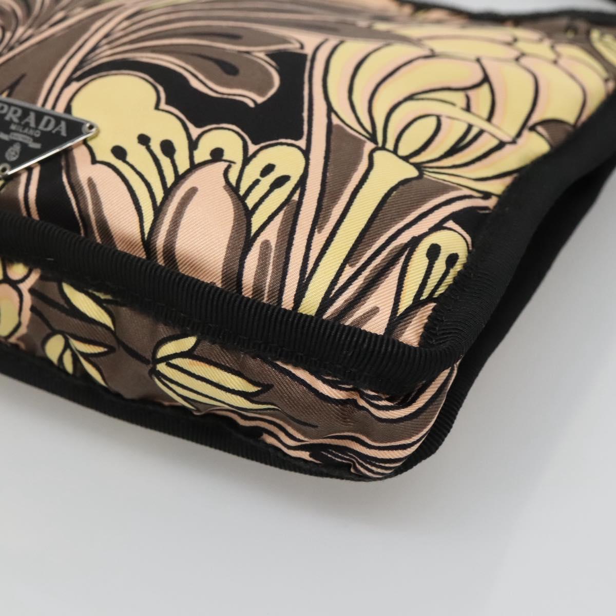 PRADA Hand Bag Nylon Black Silver Auth 115020