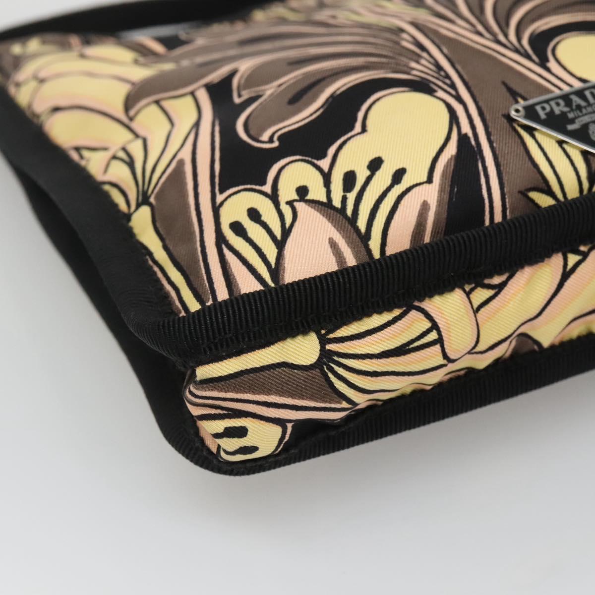 PRADA Hand Bag Nylon Black Silver Auth 115020