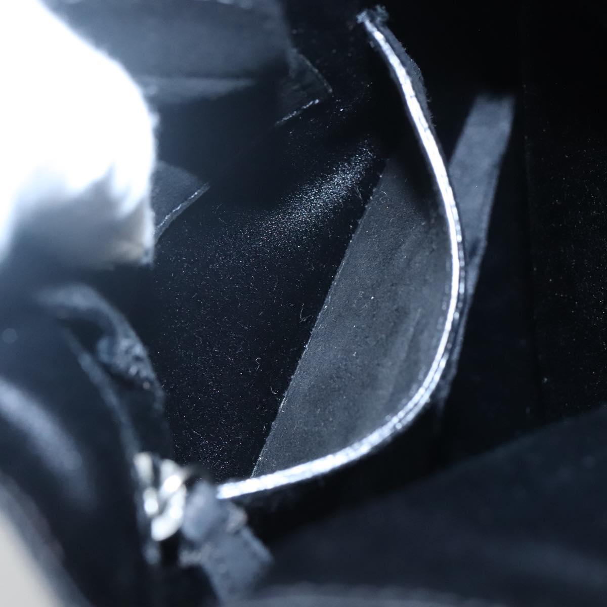 PRADA Hand Bag Nylon Black Silver Auth 115020