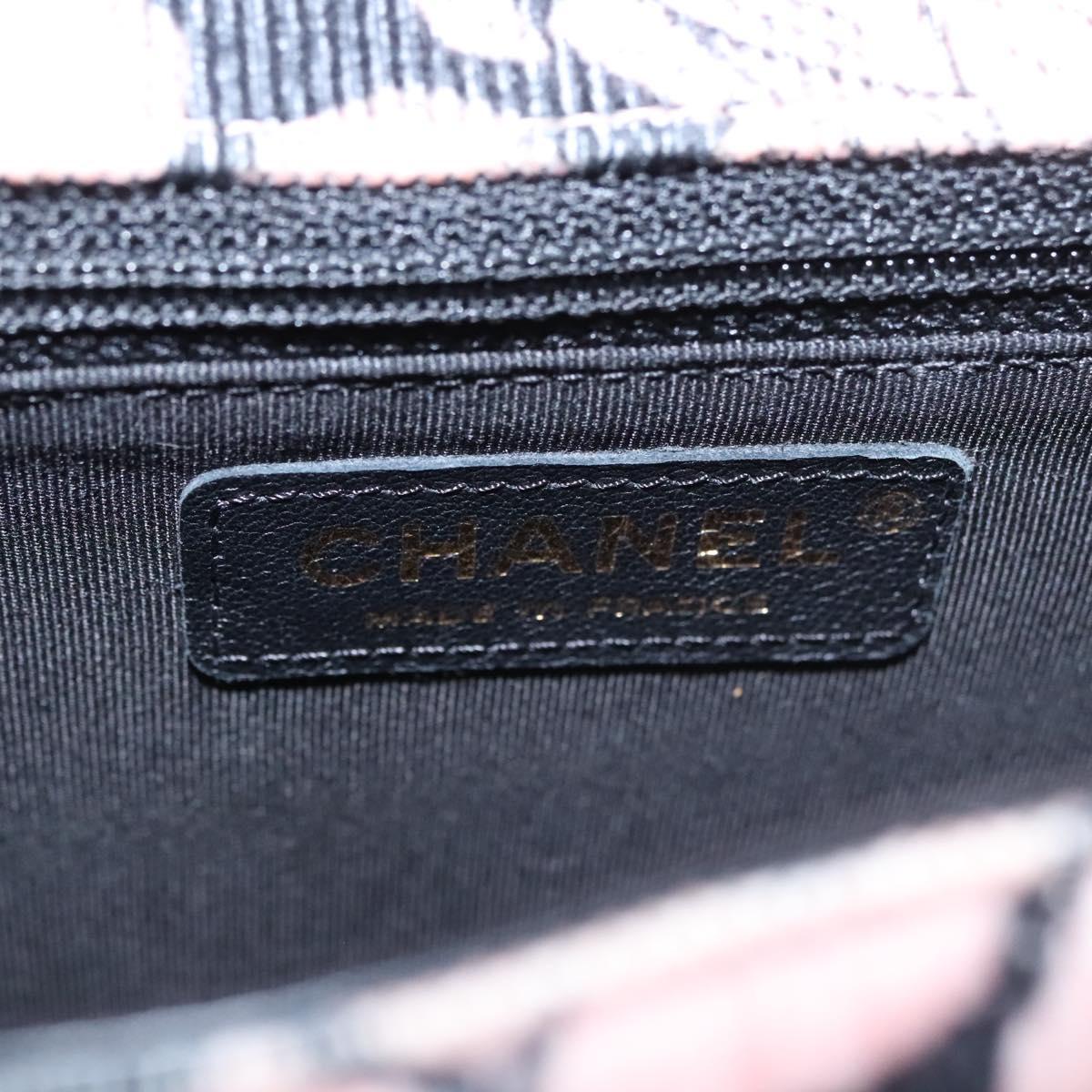 CHANEL Chain V Stitch Shoulder Bag Corduroy Pink Gold CC Auth 115032AM