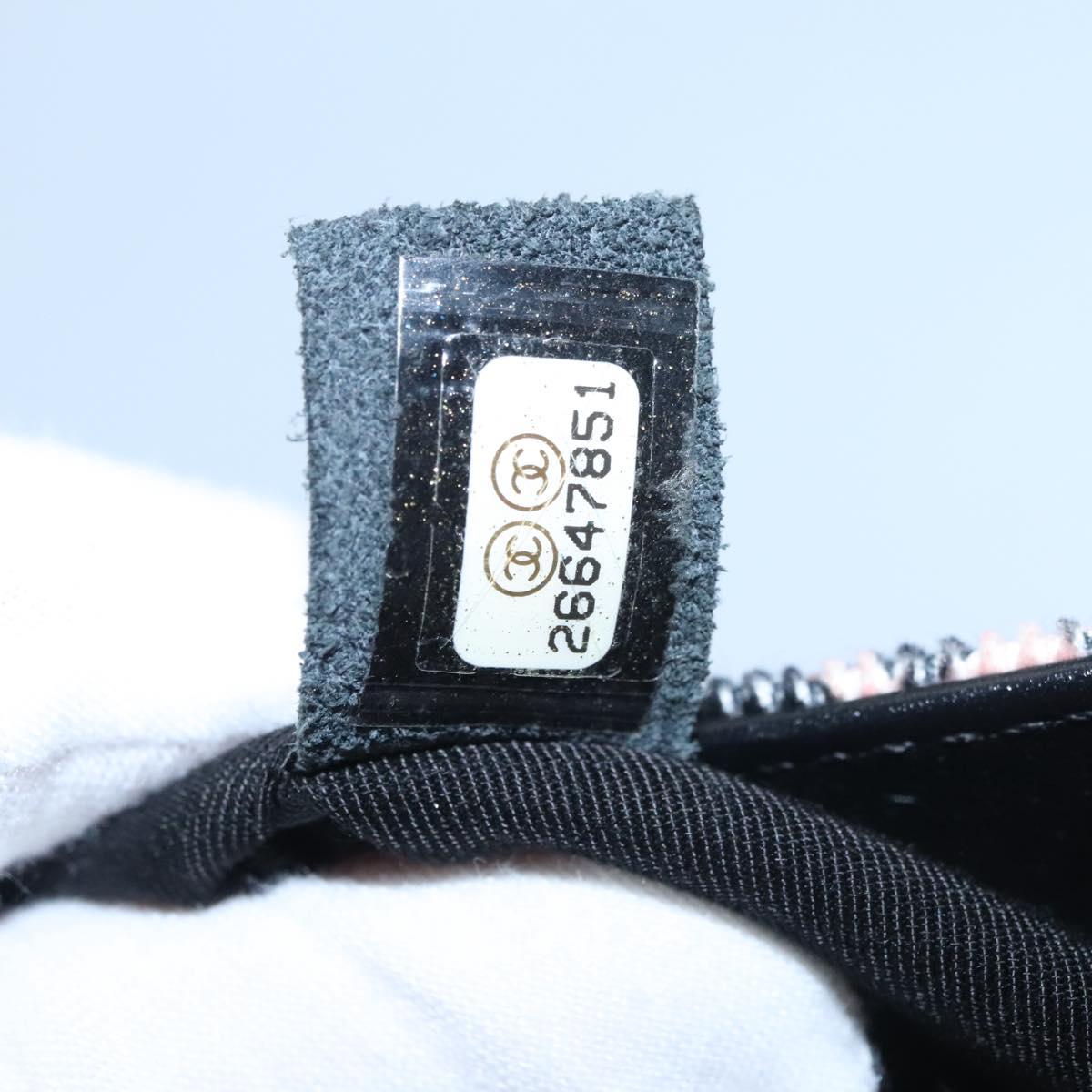 CHANEL Chain V Stitch Shoulder Bag Corduroy Pink Gold CC Auth 115032AM