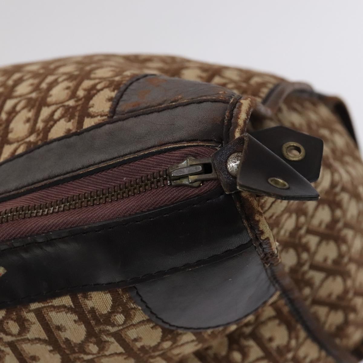Christian Dior Trotter Canvas Boston Bag Brown Auth 115046