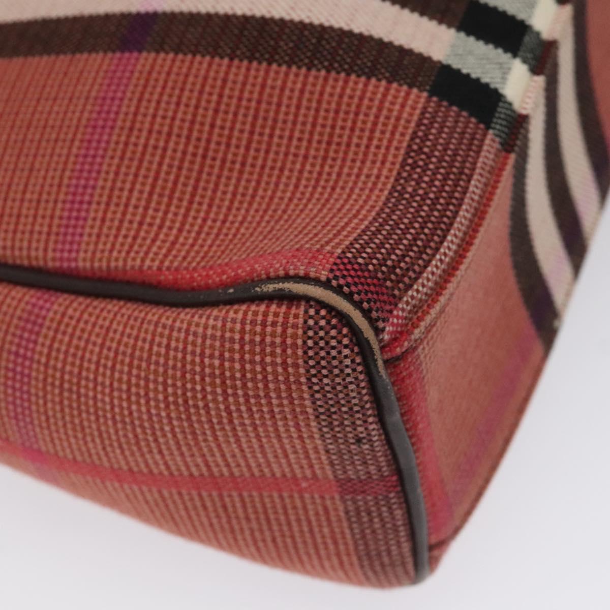 BURBERRY Nova Check Shoulder Bag Canvas Red Auth 115048