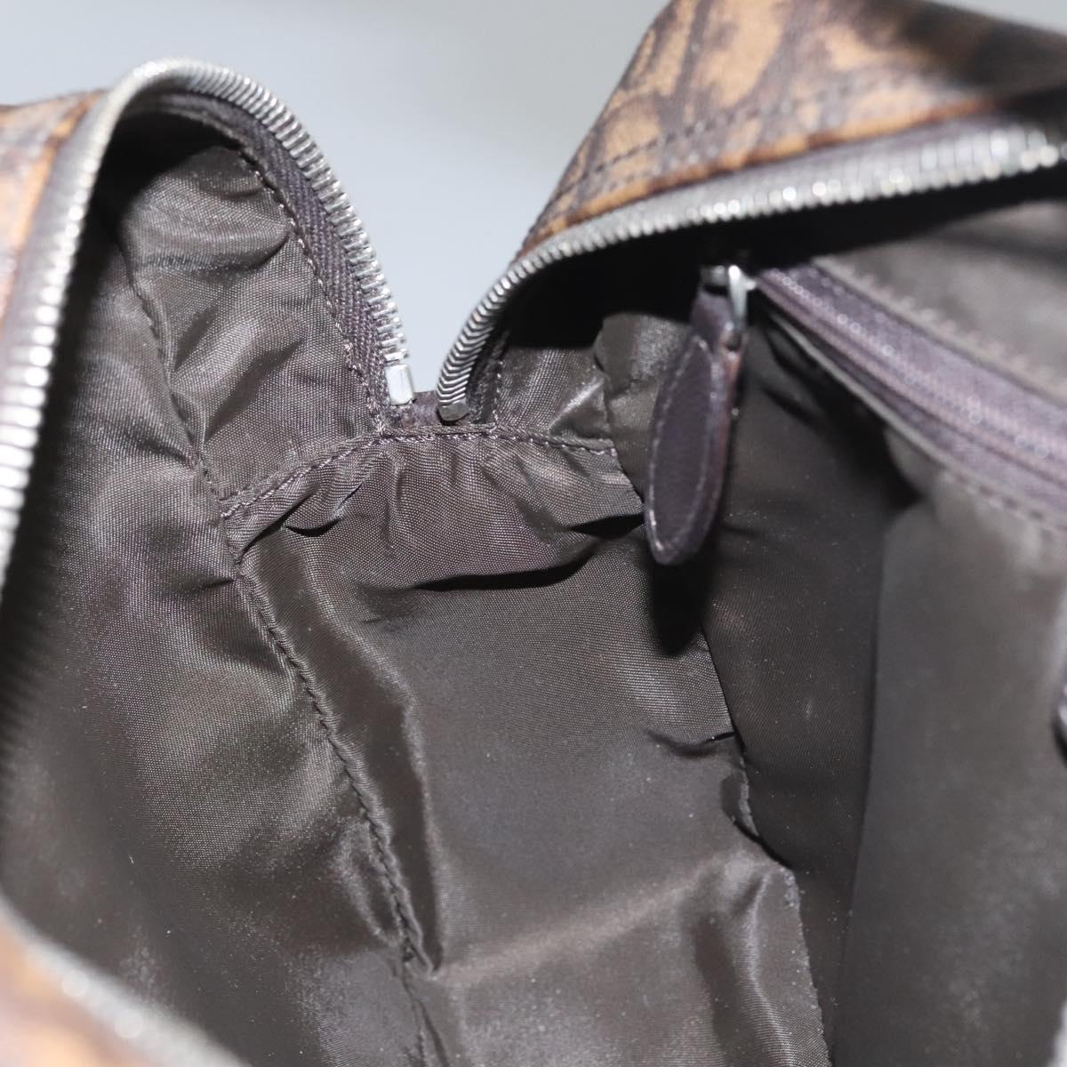 Christian Dior Romantic Trotter Canvas Shoulder Bag PVC Brown Auth 115054