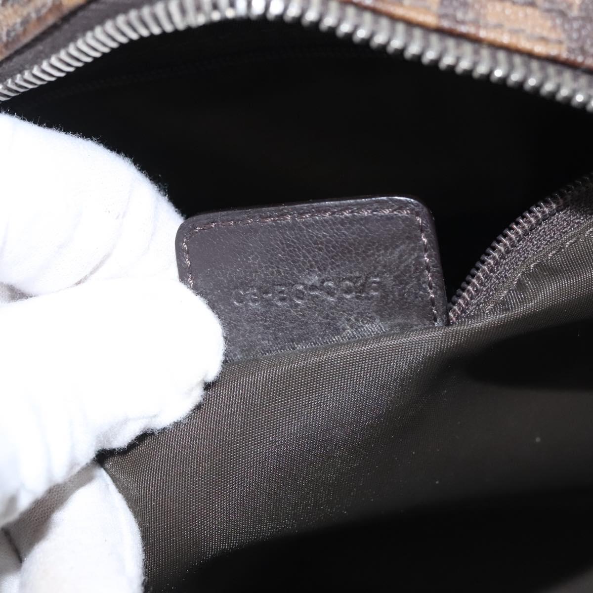 Christian Dior Romantic Trotter Canvas Shoulder Bag PVC Brown Auth 115054