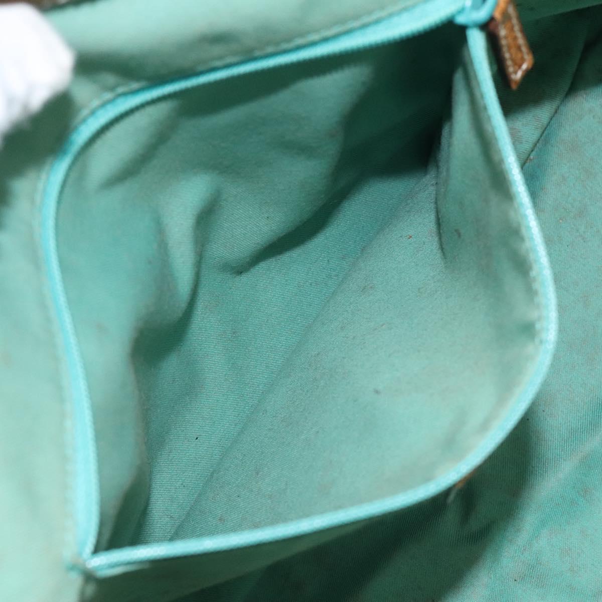 GUCCI GG Canvas Tote Bag Turquoise Blue 113017 Auth 115077