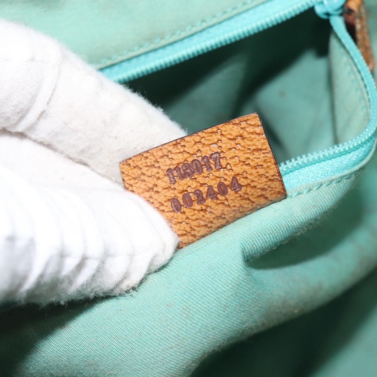 GUCCI GG Canvas Tote Bag Turquoise Blue 113017 Auth 115077