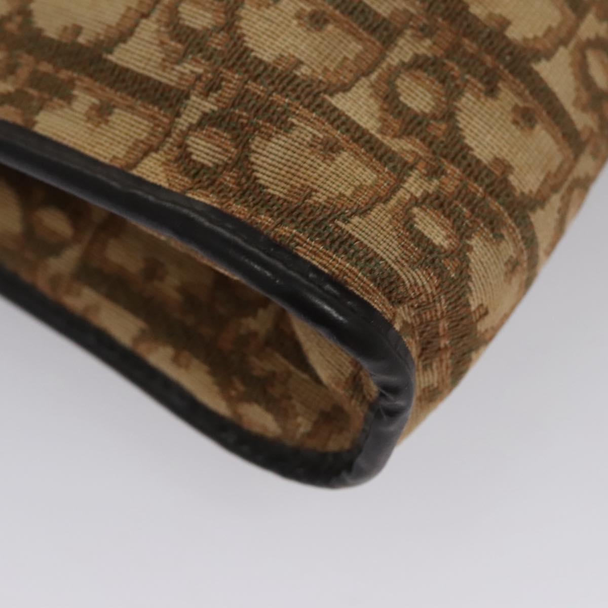 Christian Dior Trotter Canvas Shoulder Bag Brown Auth 115096