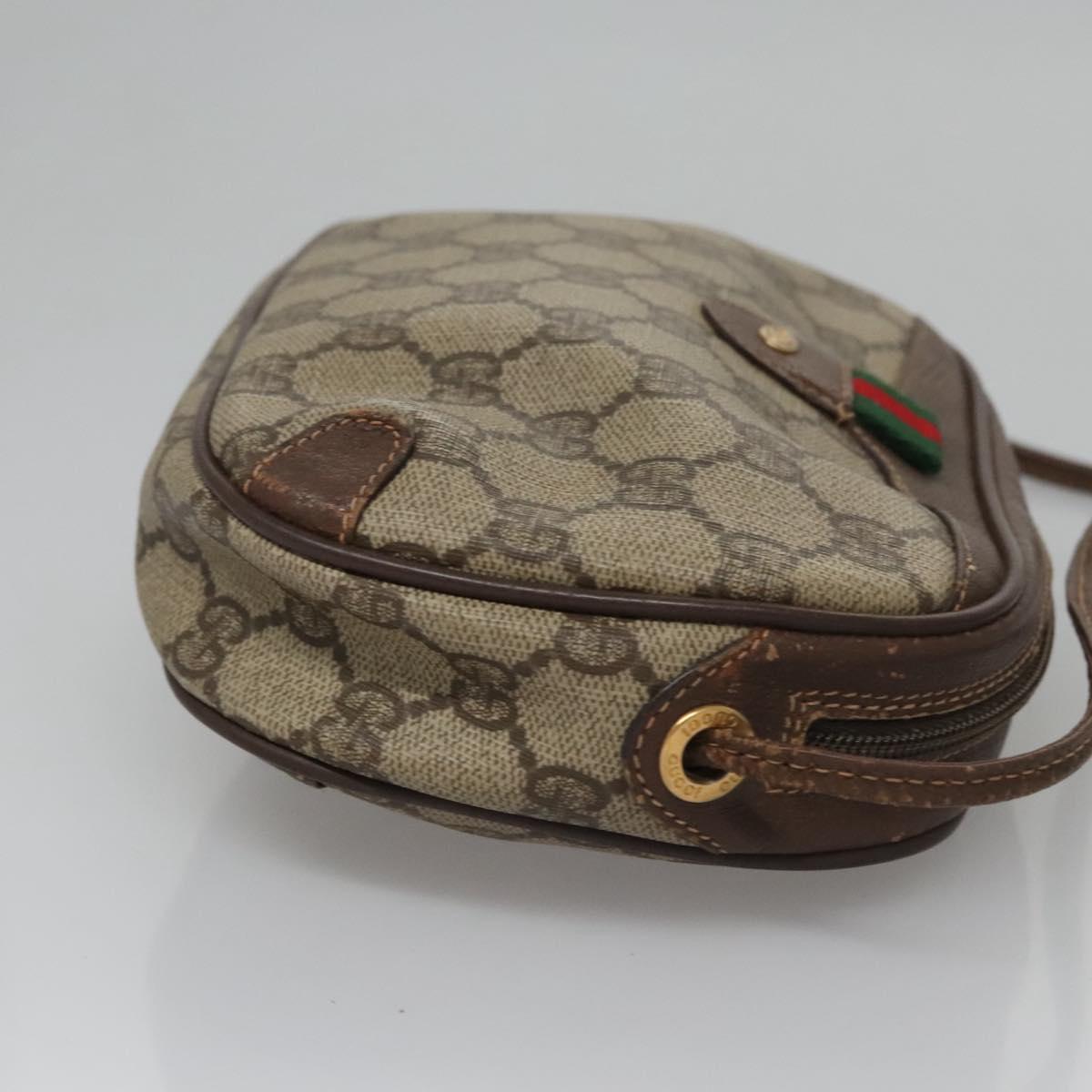 GUCCI GG Supreme Web Sherry Line Shoulder Bag PVC Red 156 02 066 Auth 115100
