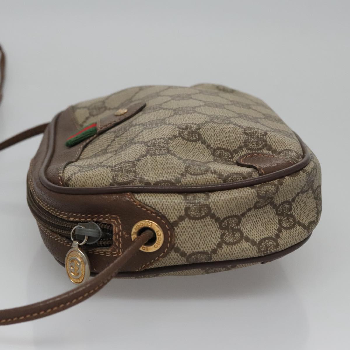 GUCCI GG Supreme Web Sherry Line Shoulder Bag PVC Red 156 02 066 Auth 115100