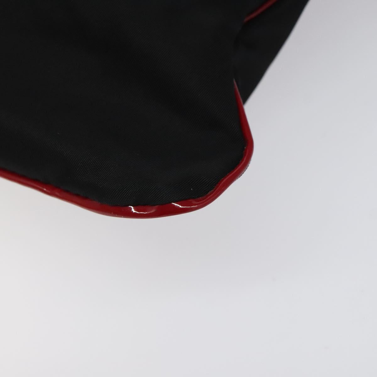 PRADA Hand Bag Nylon Black Silver Auth 115105