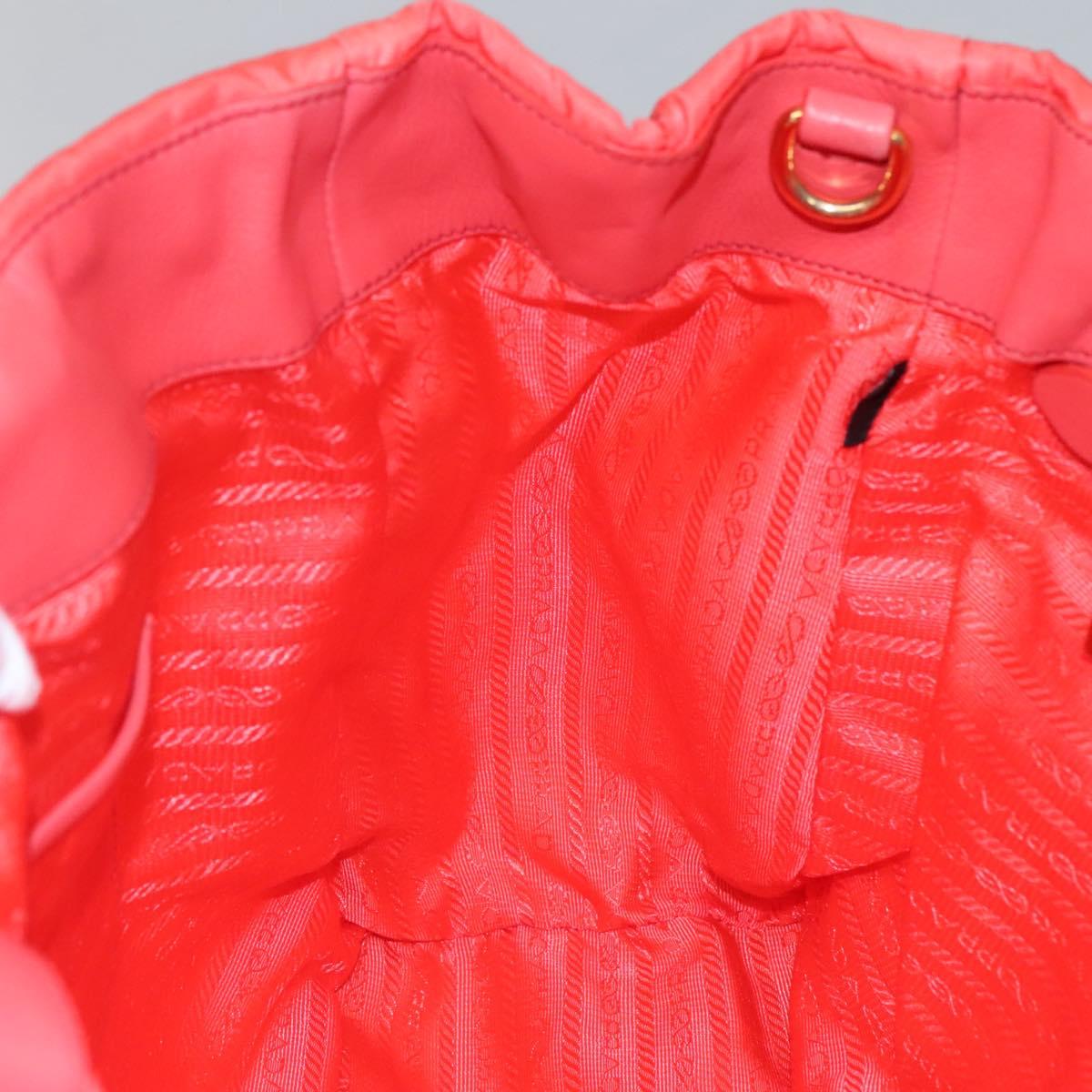 PRADA Hand Bag Nylon 2way Orange Gold Auth 115130