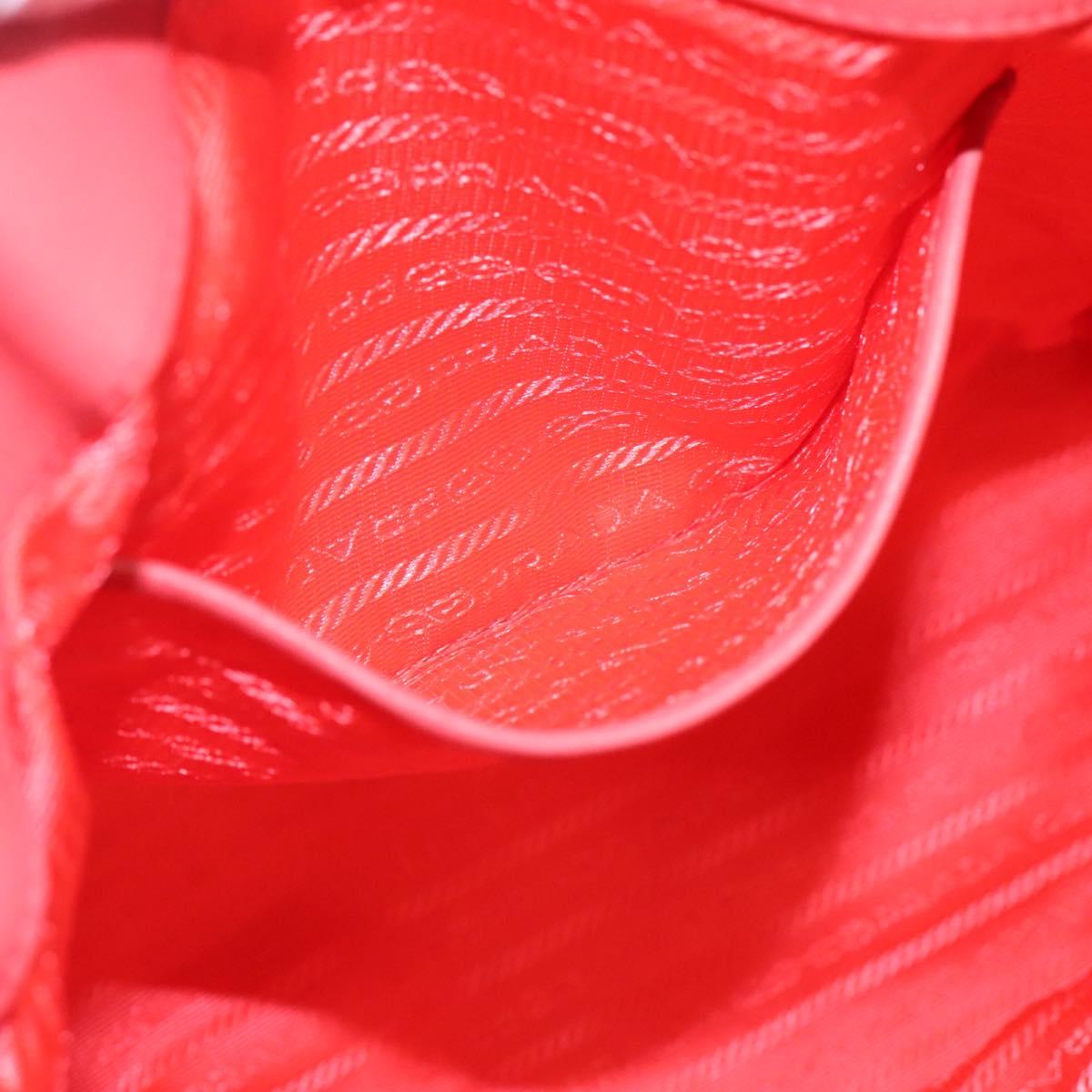 PRADA Hand Bag Nylon 2way Orange Gold Auth 115130