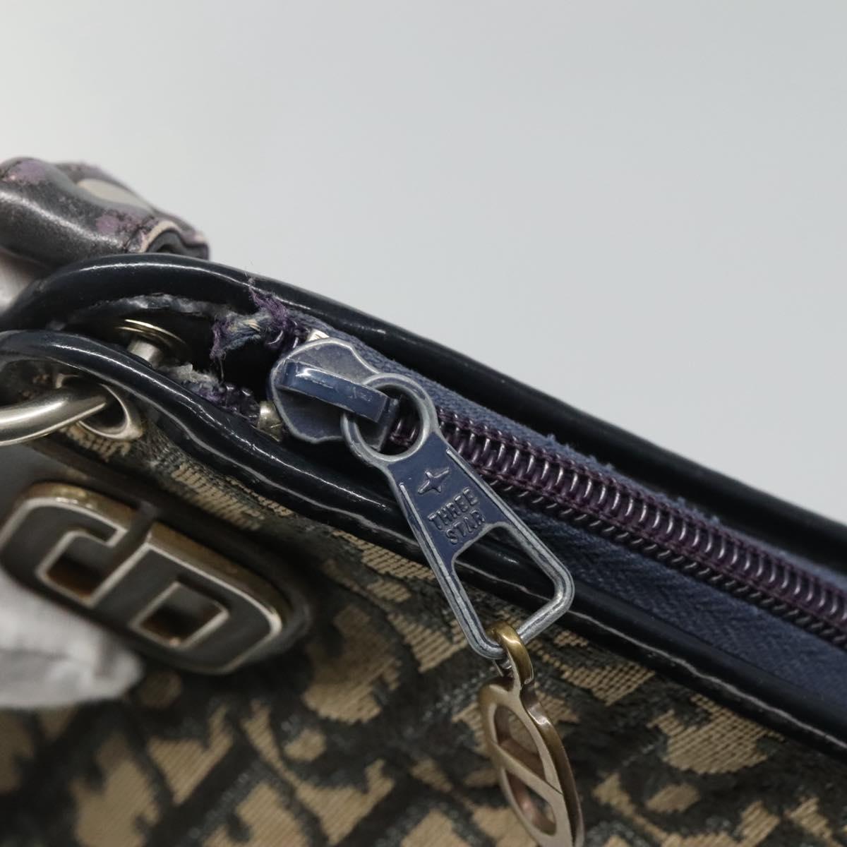 Christian Dior Trotter Canvas Shoulder Bag Navy Auth 115143