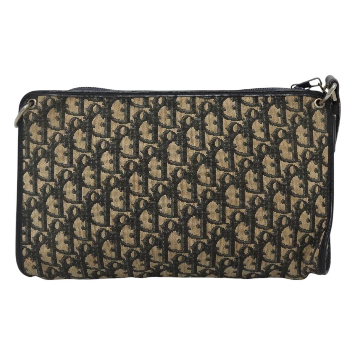 Christian Dior Trotter Canvas Shoulder Bag Navy Auth 115143