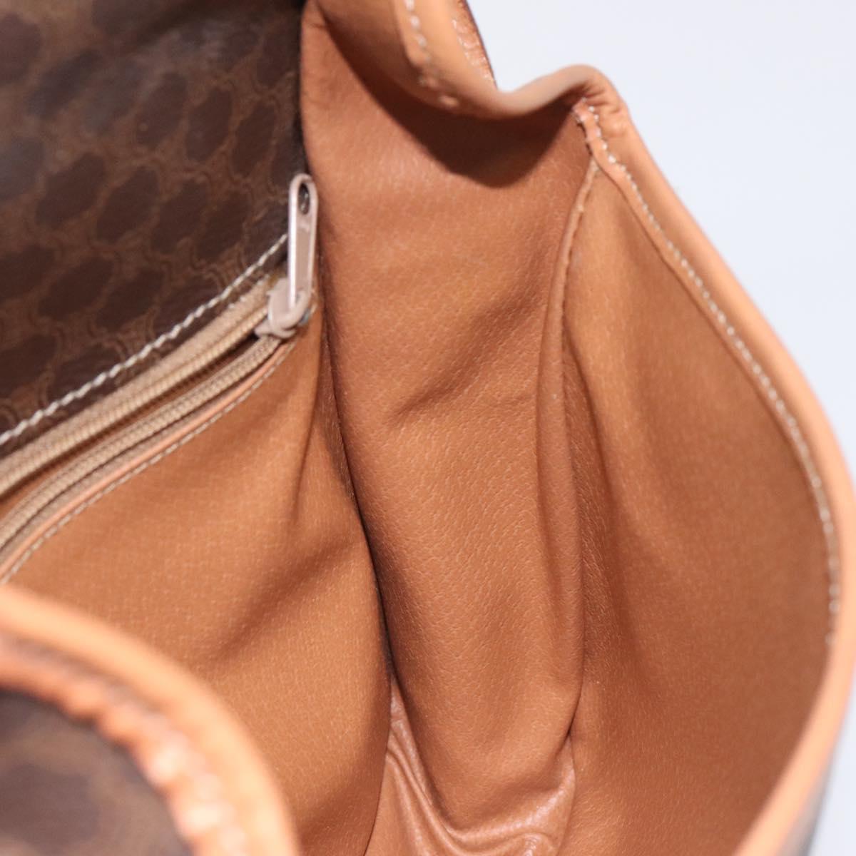 CELINE Macadam Canvas Shoulder Bag PVC Gold Brown Auth 115148