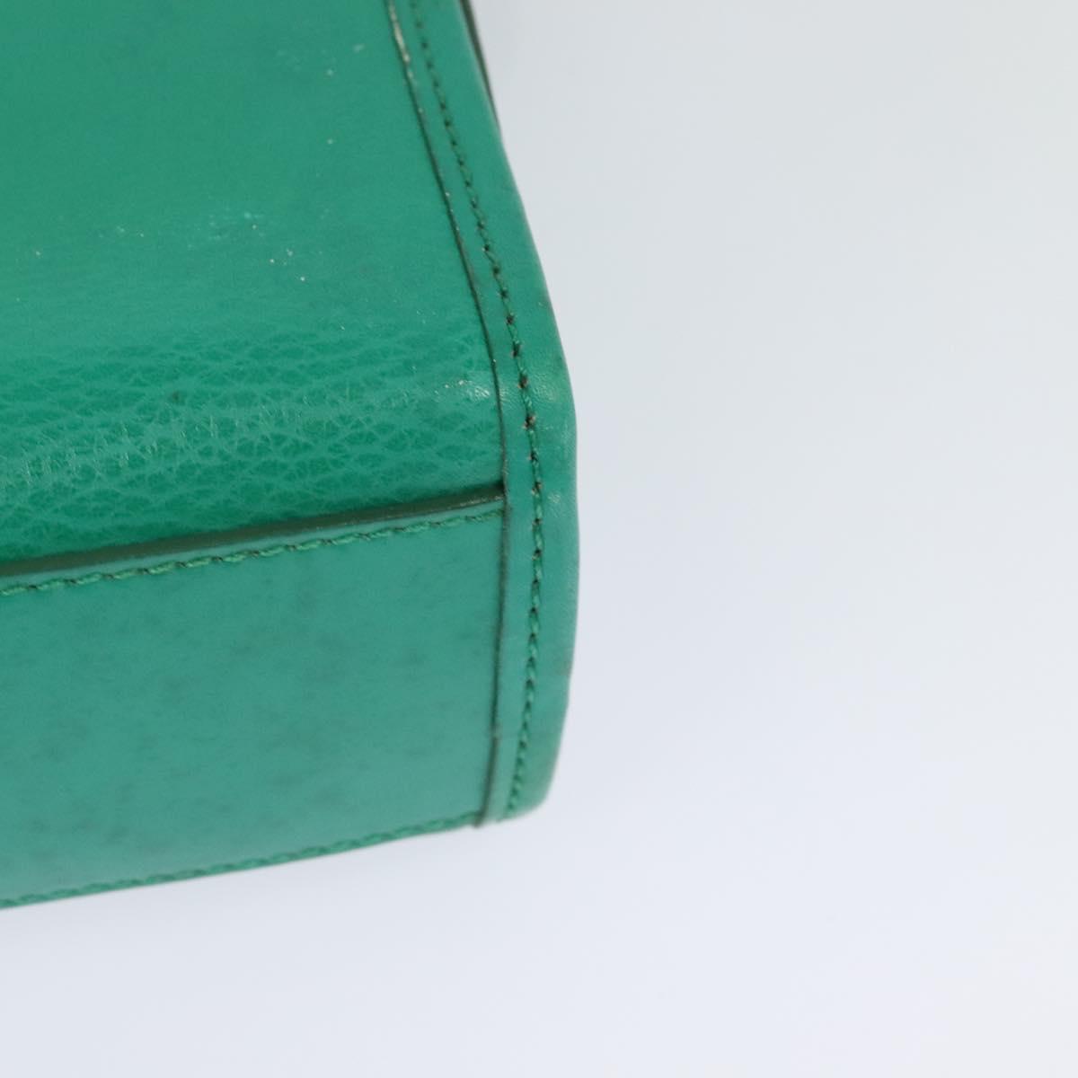 CELINE Shoulder Bag Leather Green Gold Auth 115151