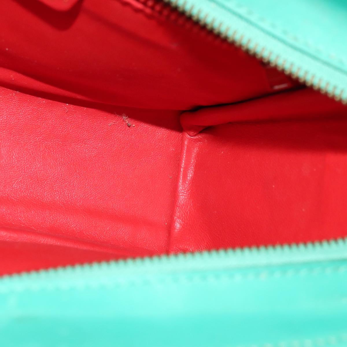 CELINE Shoulder Bag Leather Green Gold Auth 115151