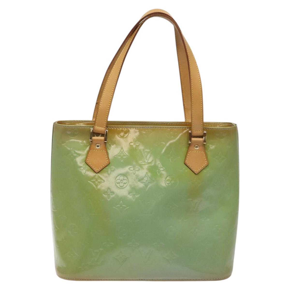 LOUIS VUITTON Monogram Vernis Houston Hand Bag Baby Blue M91005 LV Auth 115153