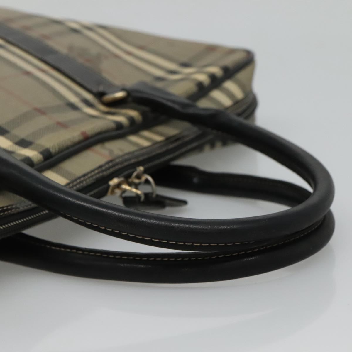 Burberrys Nova Check Business Bag PVC Leather Gray Auth 115156