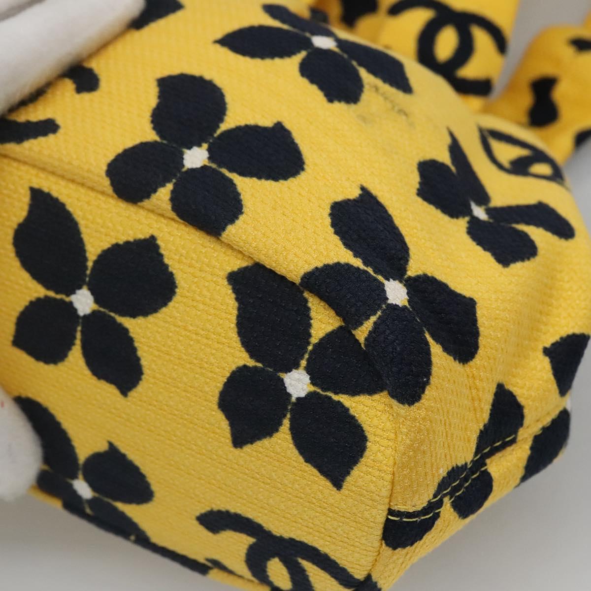 CHANEL Hand Bag Canvas Yellow CC Auth 115198