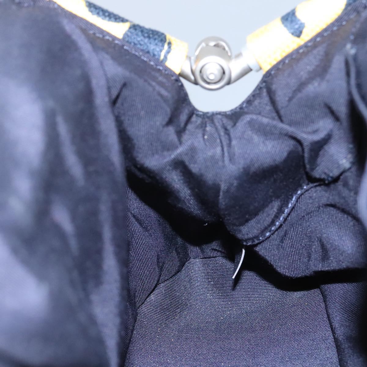 CHANEL Hand Bag Canvas Yellow CC Auth 115198