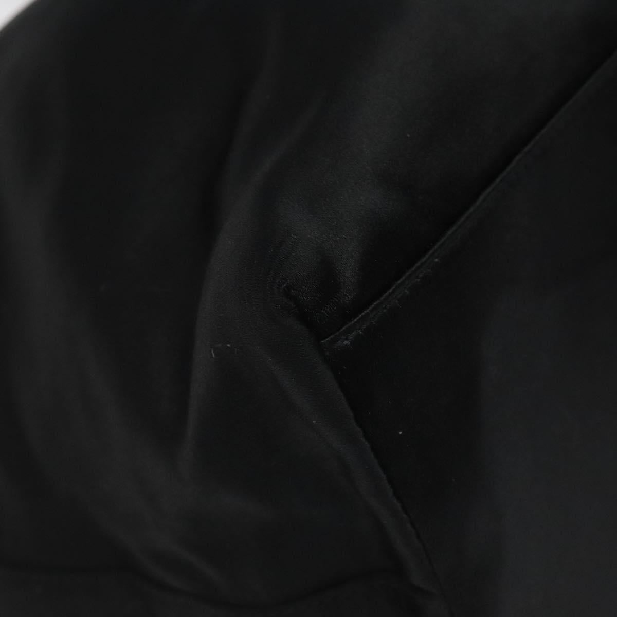 PRADA Hand Bag Satin Black Auth 115213